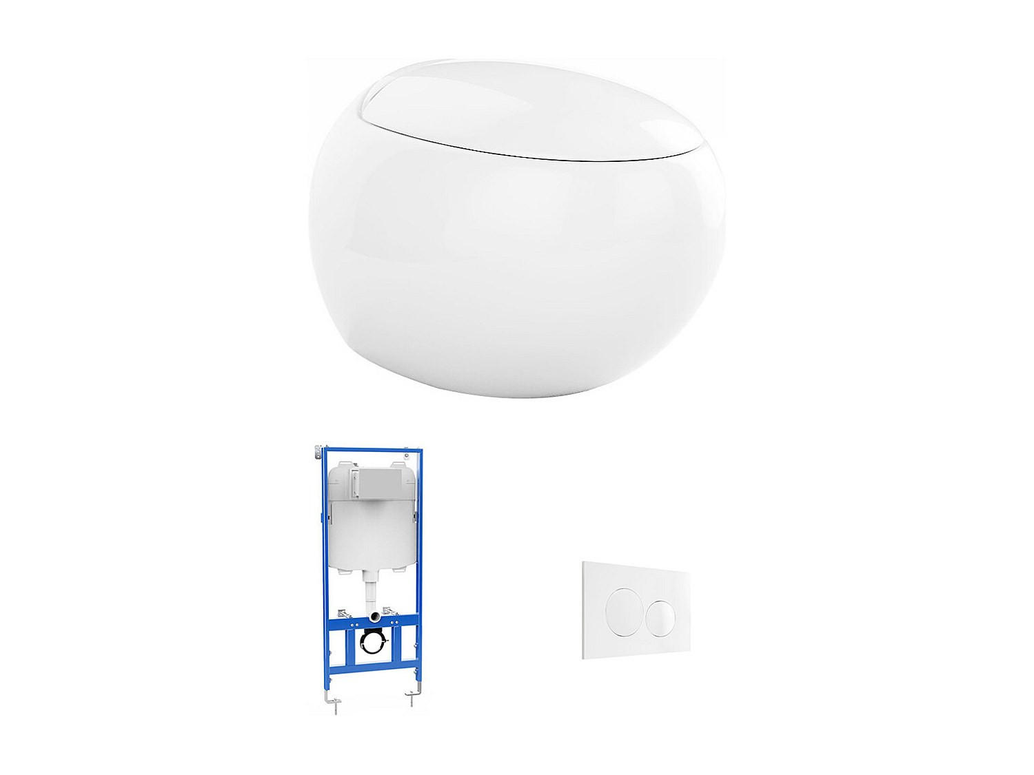 HÄNGE WC - 40 cm x 58 cm - keramik - weiß Huro - Weiß, Keramik (40/39/58cm) - Vente-Unique