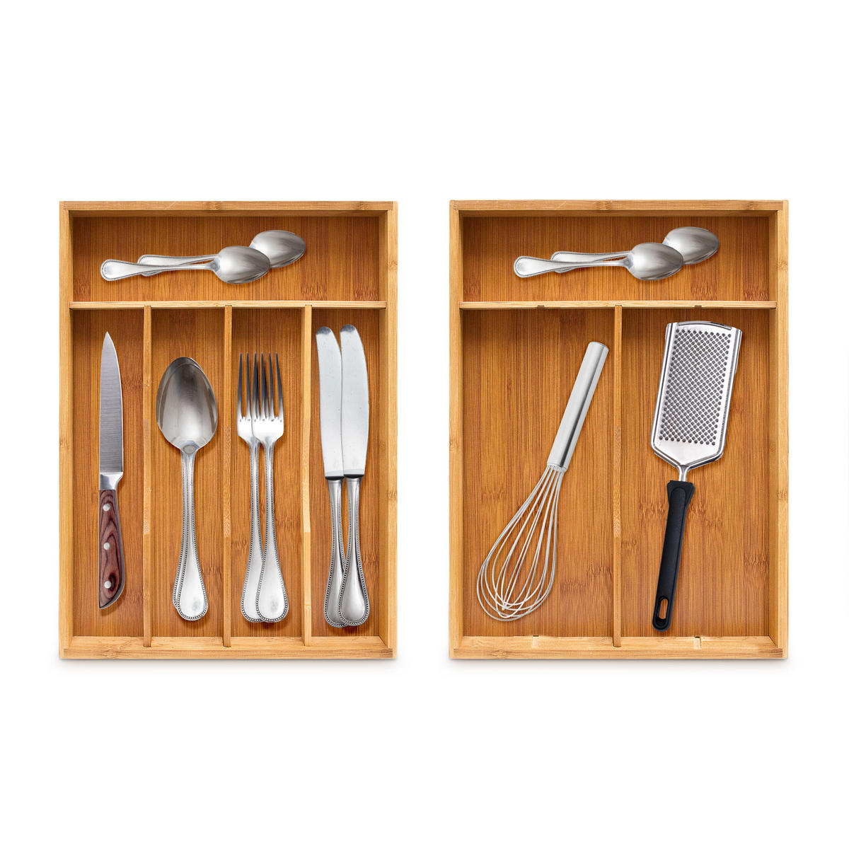 BESTECKKASTEN - Hellbraun, Holz/Holzwerkstoff (25.5/4.5/34cm) - Relaxdays