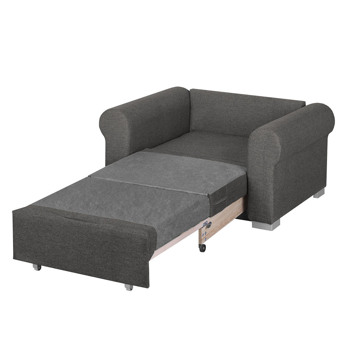SCHLAFSOFA mit Husse - Silberfarben/Grau, Textil (125/90/90cm) - home24