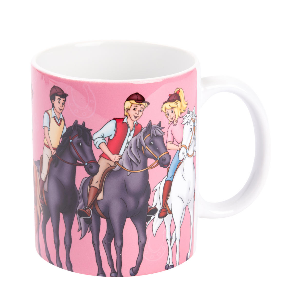 BECHER Bibi und Tina Pferde, Freunde, Abenteuer Pink 320 ml - Rosa, Keramik (0.32L) - United Labels