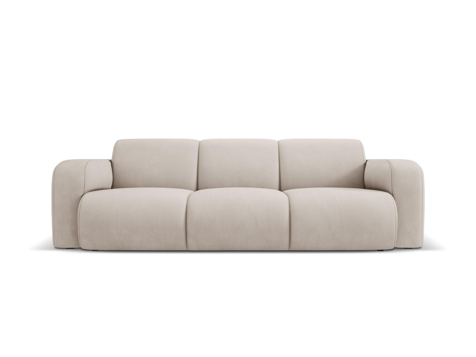 SOFA Molino aus strukturiertem Stoff beige 3 Sitzplätze - Beige, Textil (95/72/235cm) - Micadoni