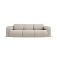 SOFA Molino aus strukturiertem Stoff beige 3 Sitzplätze - Beige, Textil (95/72/235cm) - Micadoni