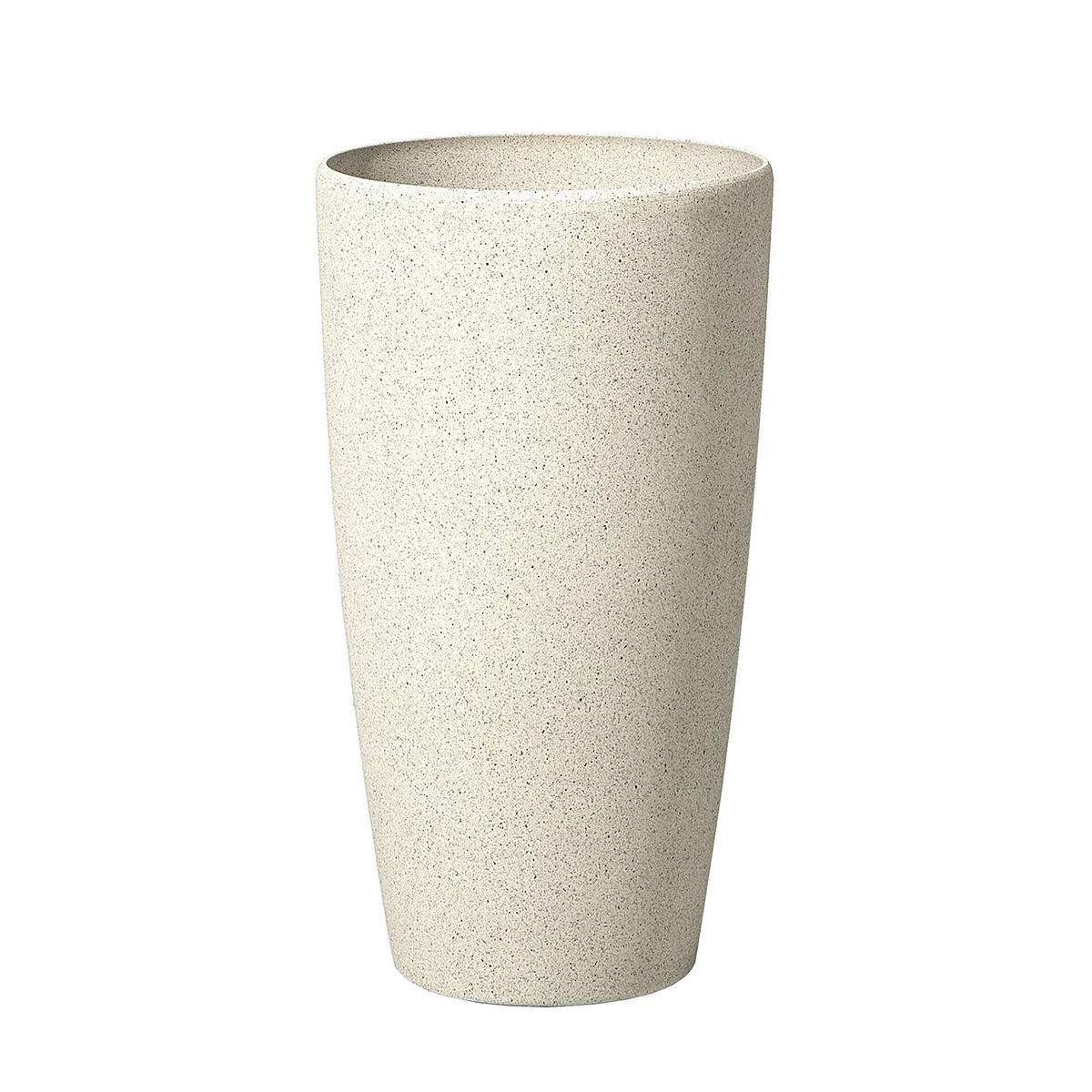 BLUMENTOPF 2er-Set hellbeige rund 31/31/58 cm Abdera - Beige, Stein (58cm) - Beliani
