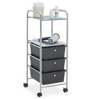 BADROLLWAGEN GINA - Schwarz, Kunststoff/Metall (33/92/40cm) - IDIMEX