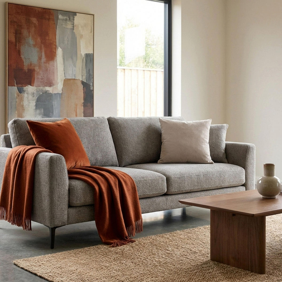 DEKORAČNÝ vankúš Uni svetlosivý 45 × 45 cm s výplňou - sivá, textil (45/45cm) - Deco-Raum