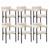 SESSEL ergonomisch 70 x 62 x 84 cm Wildlederstoff Beige 6er-Set - Beige, Metall (62/84/70.2cm) - Meubliv