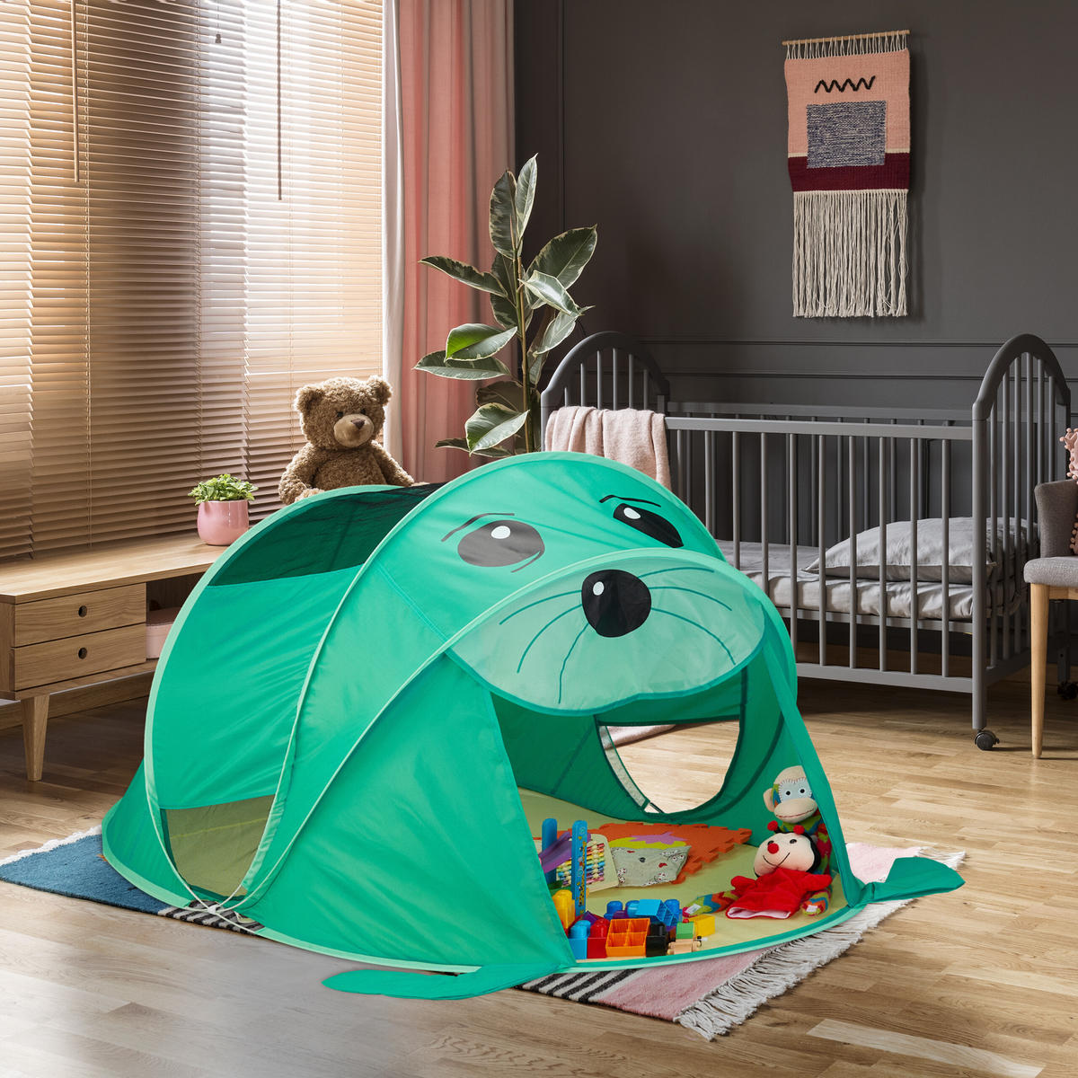 SPIELZELT - Multicolor, Kunststoff/Textil (100/182cm) - Relaxdays