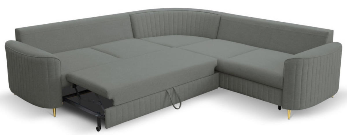 ECKSOFA Grafit LOREN Mit Schlaffunktion Und Bettkasten - Graphitfarben, Textil (251/251cm) - Sepro Meble