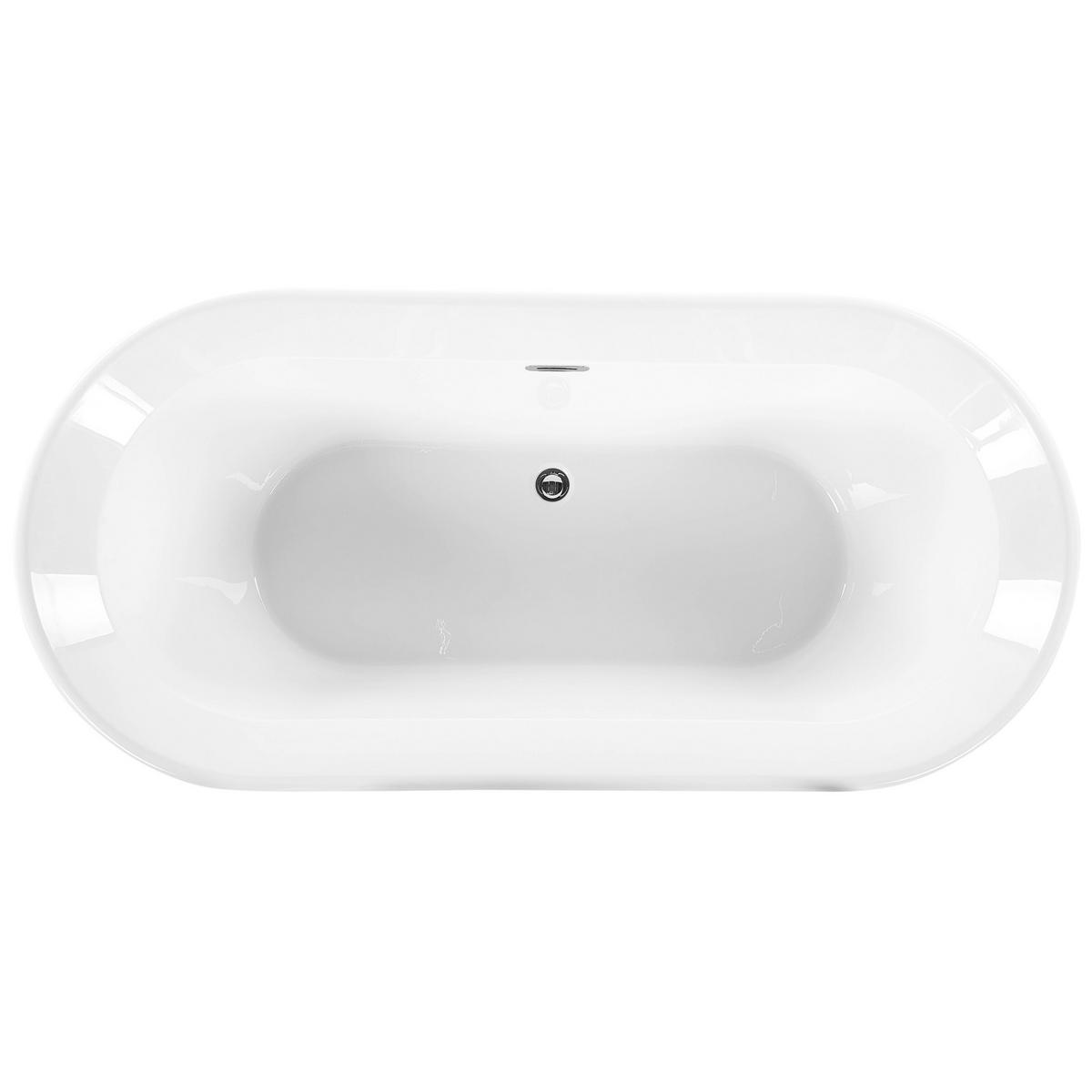 BADEWANNE FREISTEHEND 80x170x59 cm weiß Ovalle - Weiß, Kunststoff (80/59/170cm) - Beliani