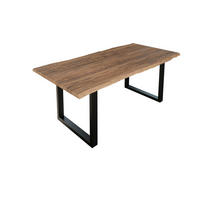 ESSTISCH LAUREN - Beige/Schwarz, Holz/Metall (100/200/77cm) - SAM