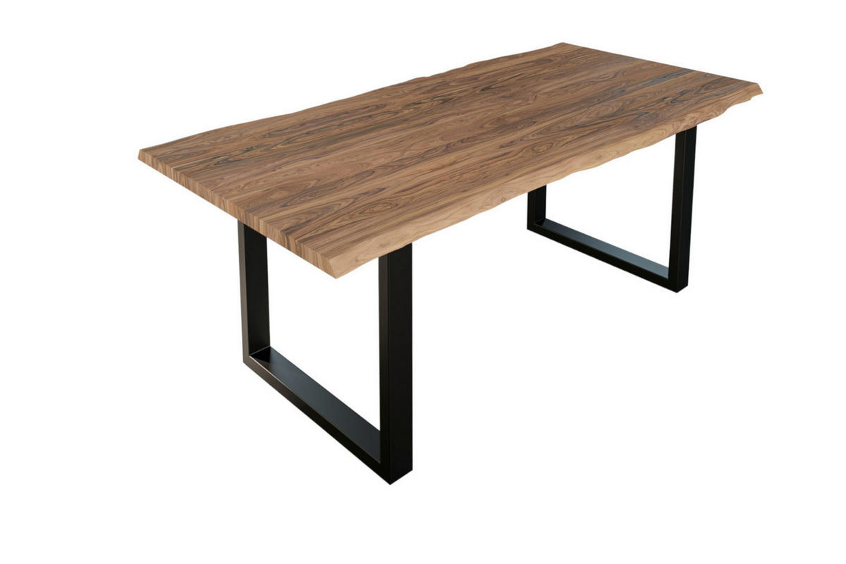 ESSTISCH LAUREN - Beige/Schwarz, Holz/Metall (100/200/77cm) - SAM