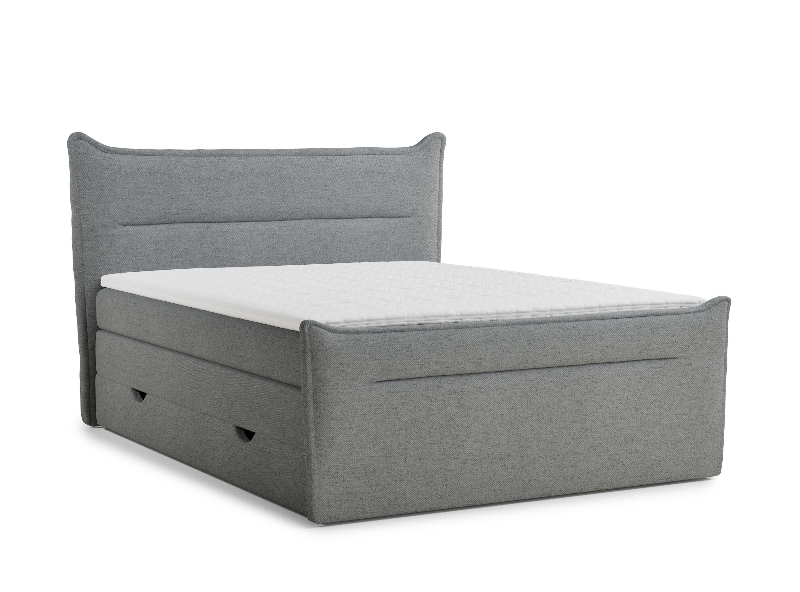 BOXSPRINGBETT Pelino 180/200 cm, in Grau, Bettkasten, Matratze, Topper - Schwarz/Grau, Holz/Holzwerkstoff (180/200cm) - Maison de Reve