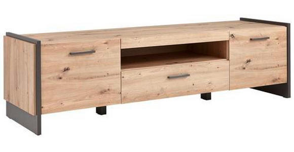 TV-ELEMENT Eiche Artisan  - Eiche Artisan/Grau, Design, Holzwerkstoff/Kunststoff (187/51/41cm) - Hom`in