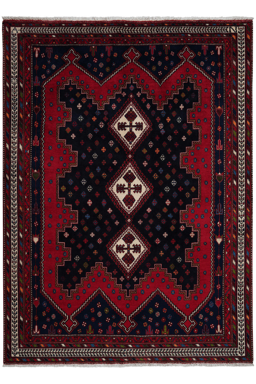 ORIENTTEPPICH handgeknüpft Afshar Blau 226/164 cm Schurwolle - Blau, Textil (164/226cm) - Looma