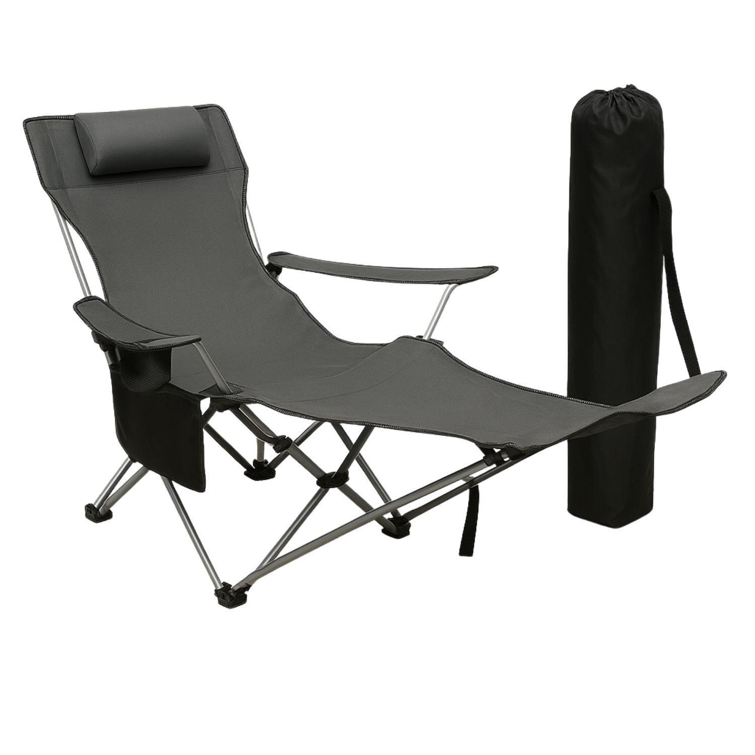 GARTEN LIEGESTUHL klappbar in Grau - Grau, Metall (53/88/156cm) - Coemo