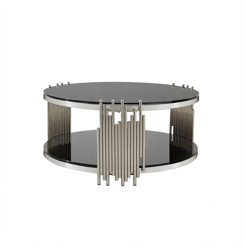 Okwish Couchtisch Schwarz 80x45x80 cm