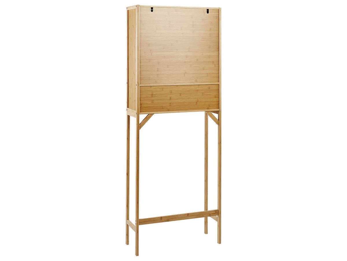 WASCHMASCHINEN-ÜBERBAUSCHRANK Bambus Hellbraun Okarche - Hellbraun, Holz (63/167/25cm) - Beliani
