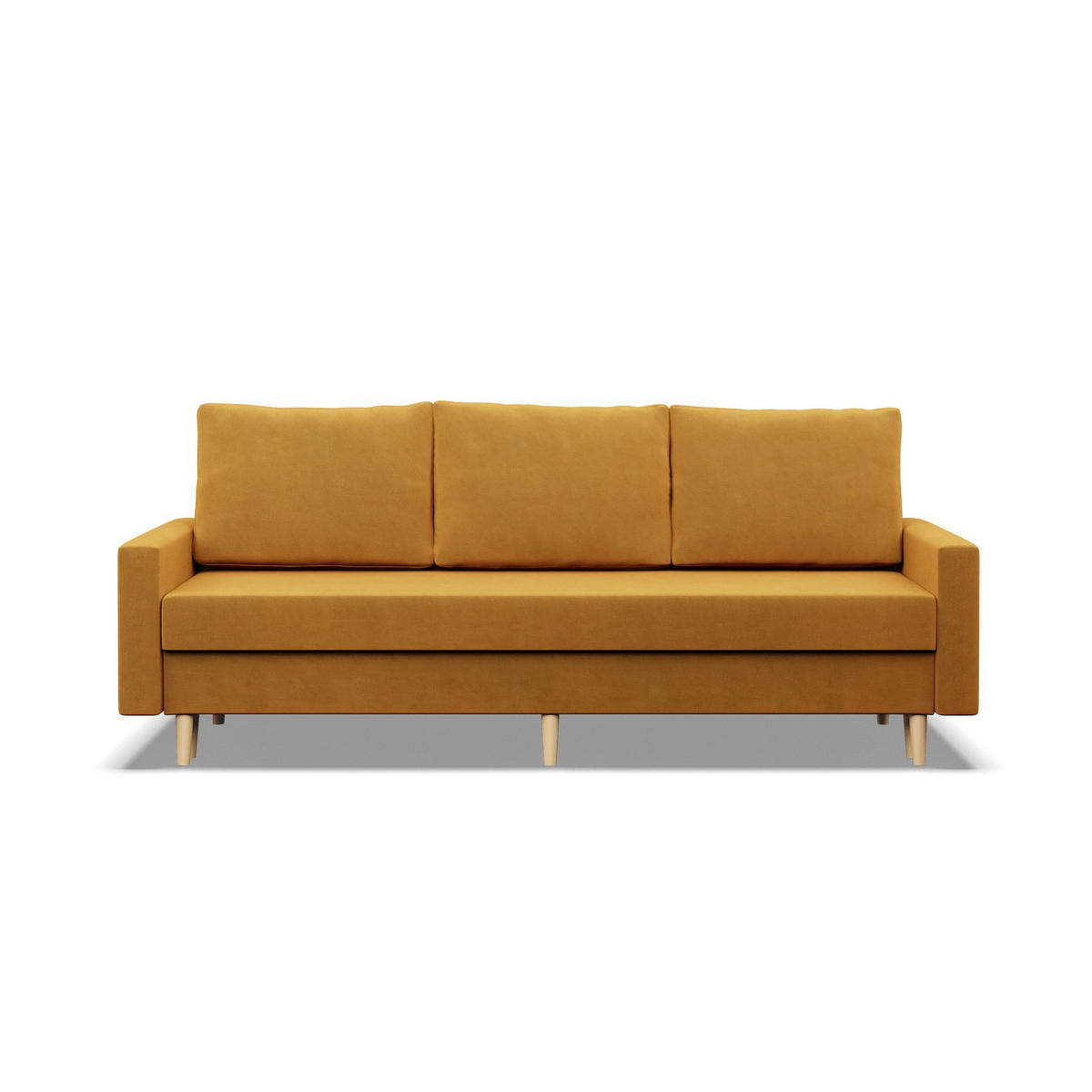 SOFA 3-SITZER MIT SCHLAFFUNKTION BLANK, Gelb - Gelb, Textil (212/88/92cm) - Mebligo