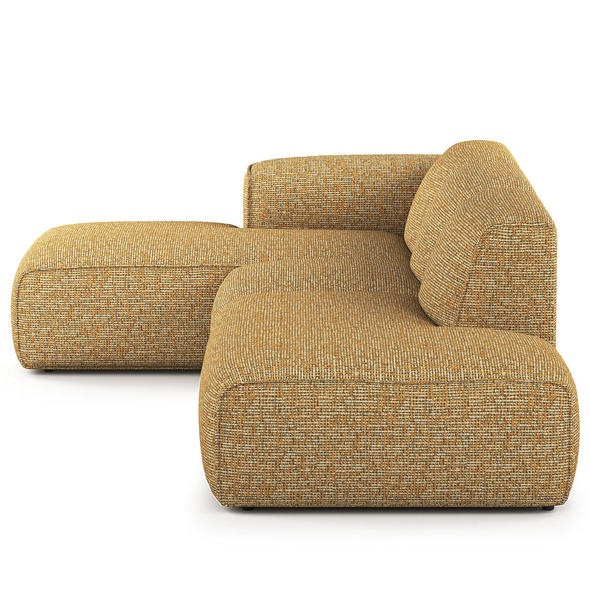 ECKSOFA mit Chaiselongue - Schwarz/Honig, Kunststoff/Textil (290/173cm) - home24