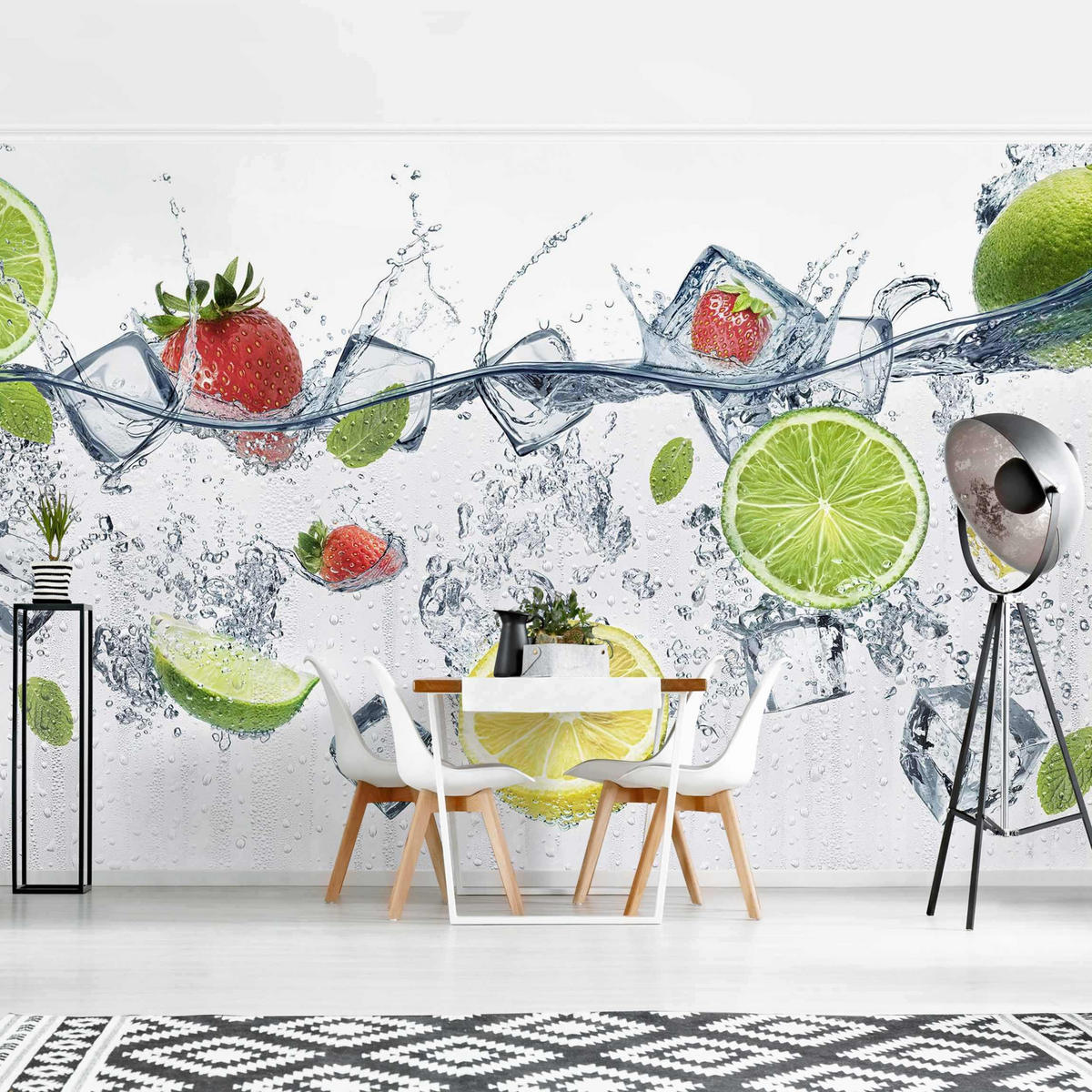 FOTOTAPETE Frucht Cocktail 288/190 cm - Weiß, Papier (288/190cm) - Bilderwelten