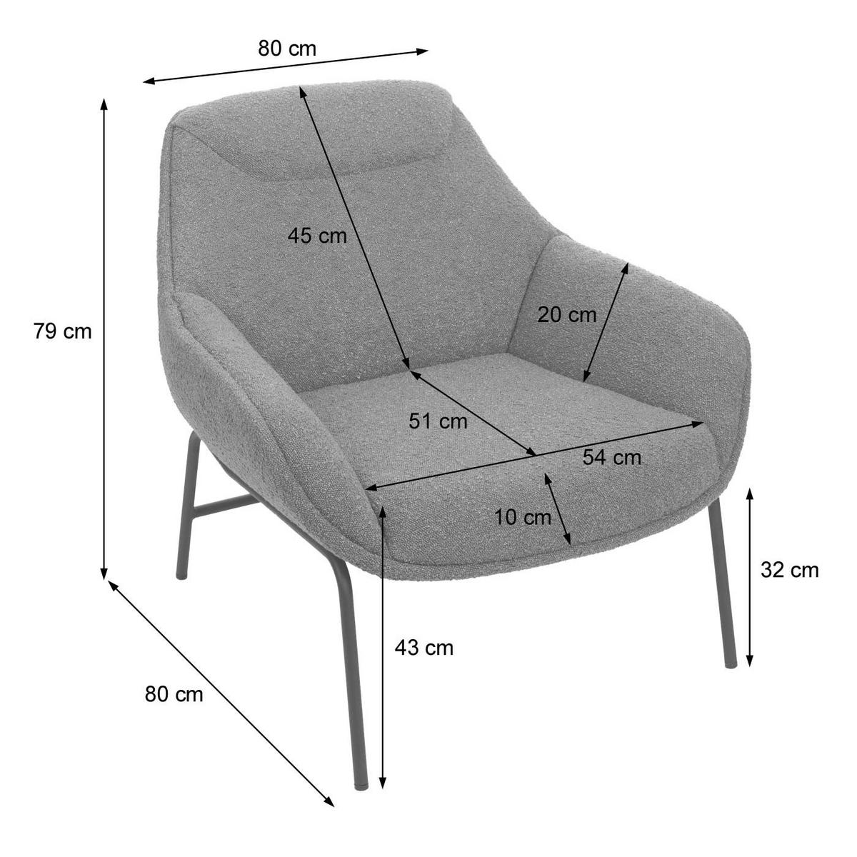 LOUNGE-SESSEL Grau - Grau, Textil (80/79/80cm) - MCW