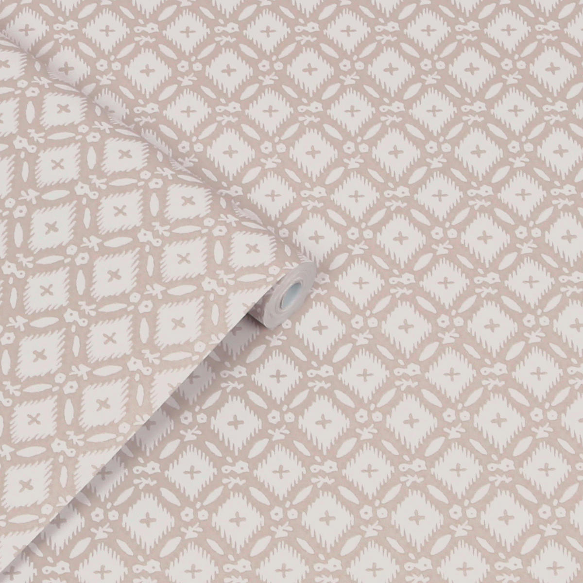 VLIESTAPETE Whitebrook Taubengrau | Beige Grau | Karomuster| 10mx52cm - Grau, Papier/Kunststoff (52/1000cm) - Graham & Brown