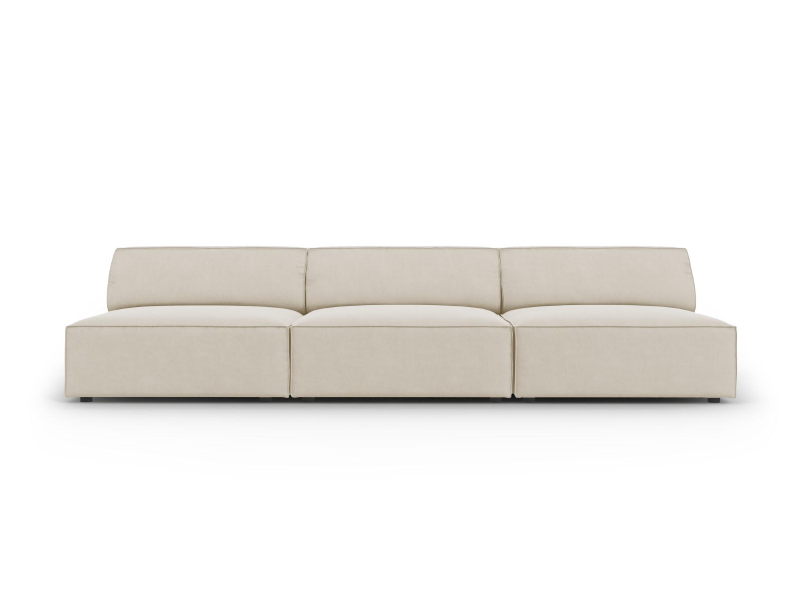 SOFA Jodie aus Samt dunkelbeige 3 Sitzplätze - Mokka, Textil (240/70/102cm) - Micadoni