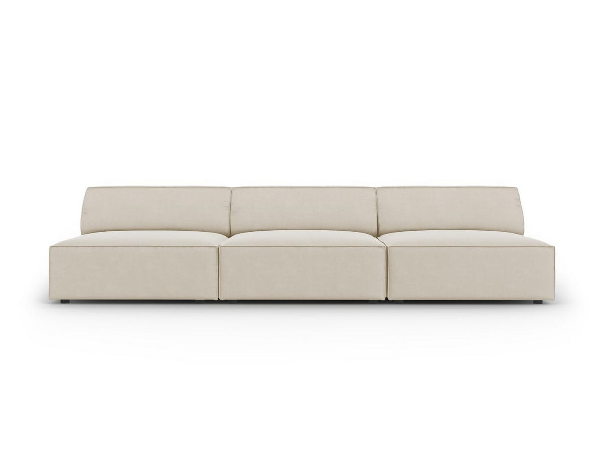 SOFA Jodie aus Samt dunkelbeige 3 Sitzplätze - Mokka, Textil (240/70/102cm) - Micadoni