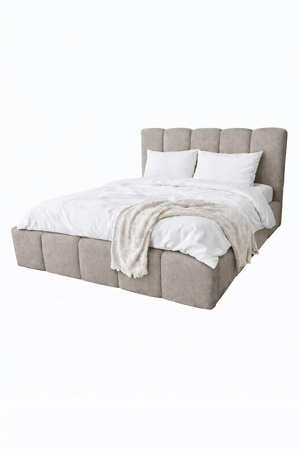 POLSTERBETT CLOUDY mit Bettkasten 180x200,Doppelbett,Lattenrost,Boxspringbett-Optik,ohne Matratze,Schlafzimmer-Taupe - Taupe, Holz (180/200cm) - Furnistar