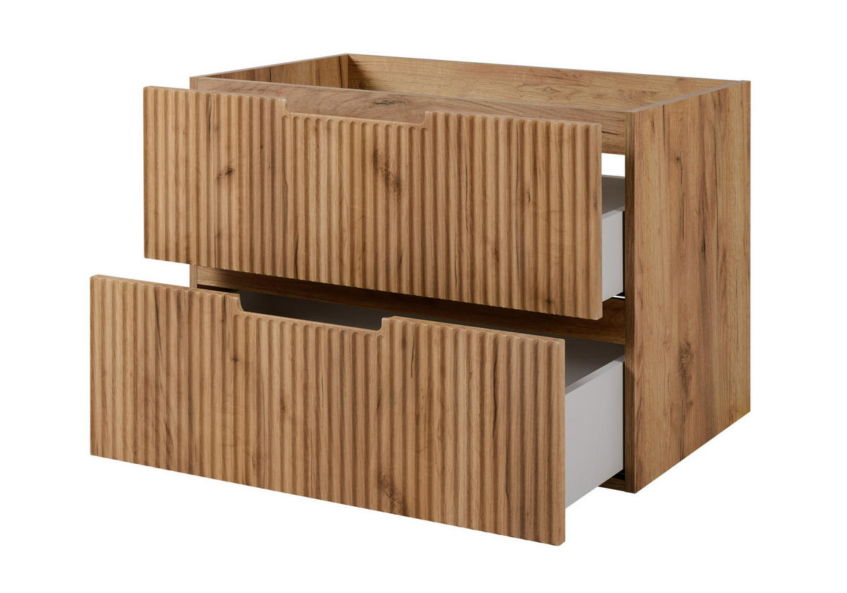 BADEZIMMERSCHRANK : Craft Eiche, 80 x 57 x 46 cm - Braun, Holzwerkstoff (80/57/46cm) - 3XE LIVING