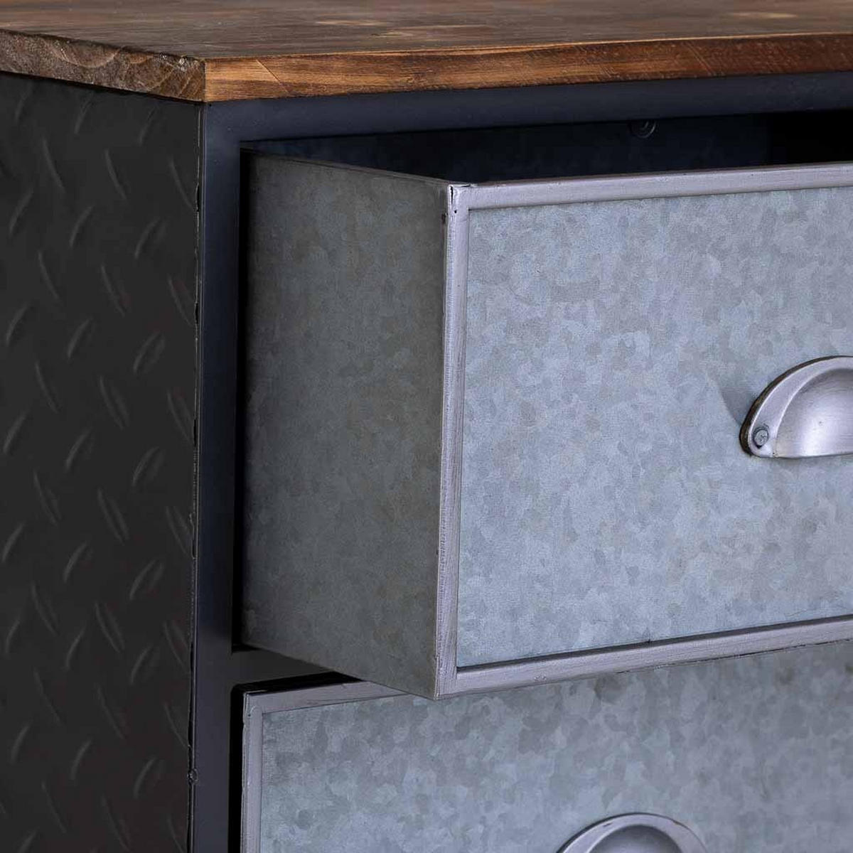 NACHTTISCH, 42x28x71cm - Schwarz, Metall (42/70/28cm) - Wanderlust