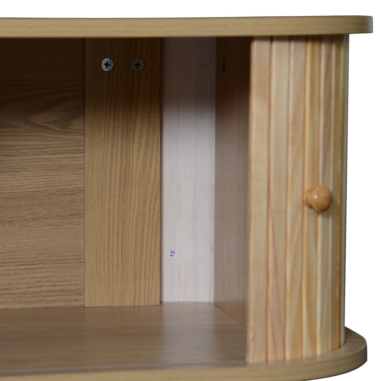 TV-SCHRANK aus MDF und Massivholz 170x39,5x46 cm Natur mit Türen und Schubladen im Rattan-Look - Eichefarben, Holzwerkstoff (170/46/39.5cm) - Modfu