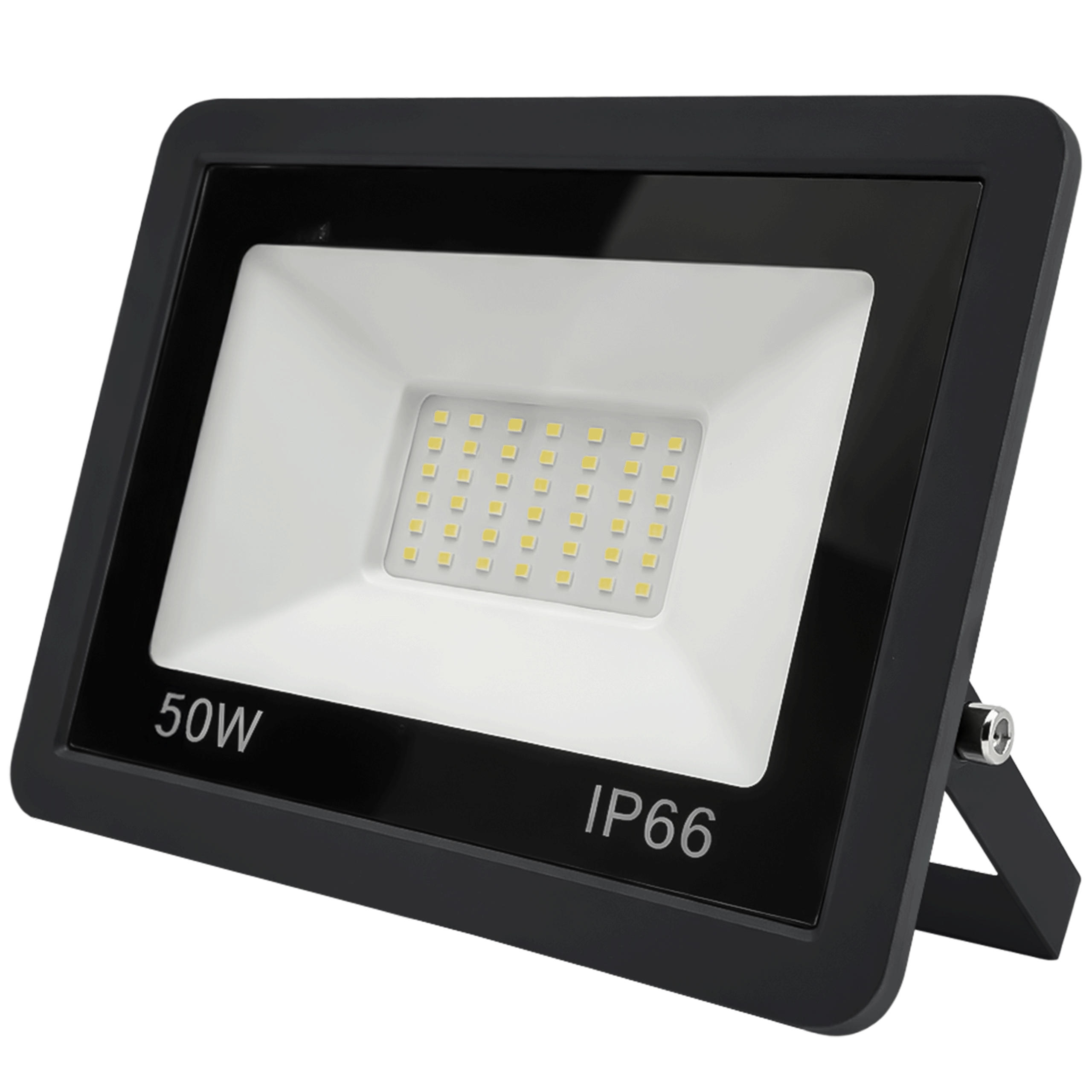 LED STRAHLER 50W, Aussenlampe mit Bewegungsmelder - Schwarz, Kunststoff (20.4/20.4/16cm) - KRUMAD
