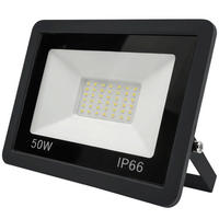 LED STRAHLER 50W, Aussenlampe mit Bewegungsmelder - Schwarz, Kunststoff (20.4/20.4/16cm) - KRUMAD