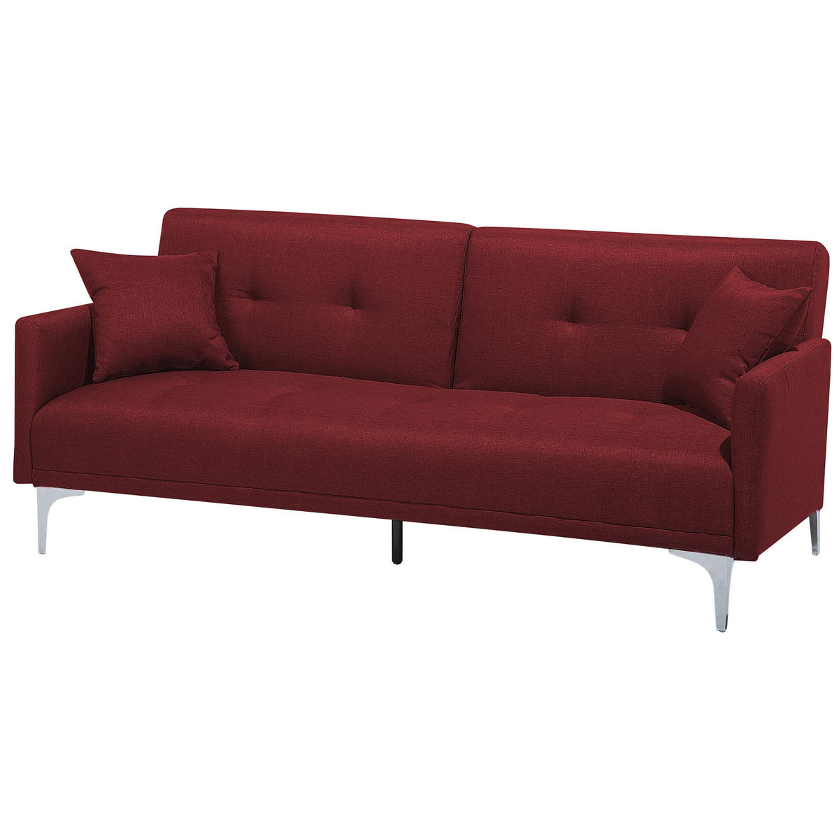 3-SITZER-SCHLAFSOFA Polyester Rot Lucan - Dunkelrot, Textil (190/75/90cm) - Beliani