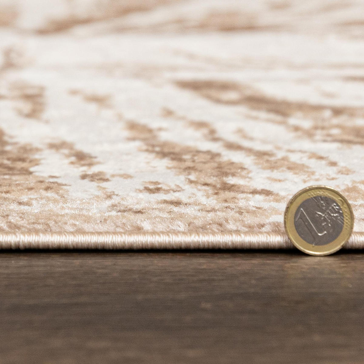 TEPPICH Beige Modern Abstrakt - Kurzflor Rechteckig Stilvoller - Creme - 120 x 170 cm - Sandfarben, Textil (120/170cm) - Mazovia