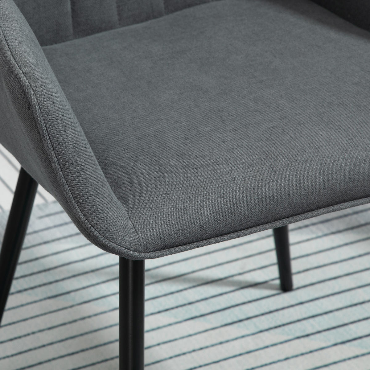 ESSZIMMERSTÜHLE Leinen Metall Dunkelgrau - Dunkelgrau, Textil (56.5/81/59.5cm) - HOMCOM