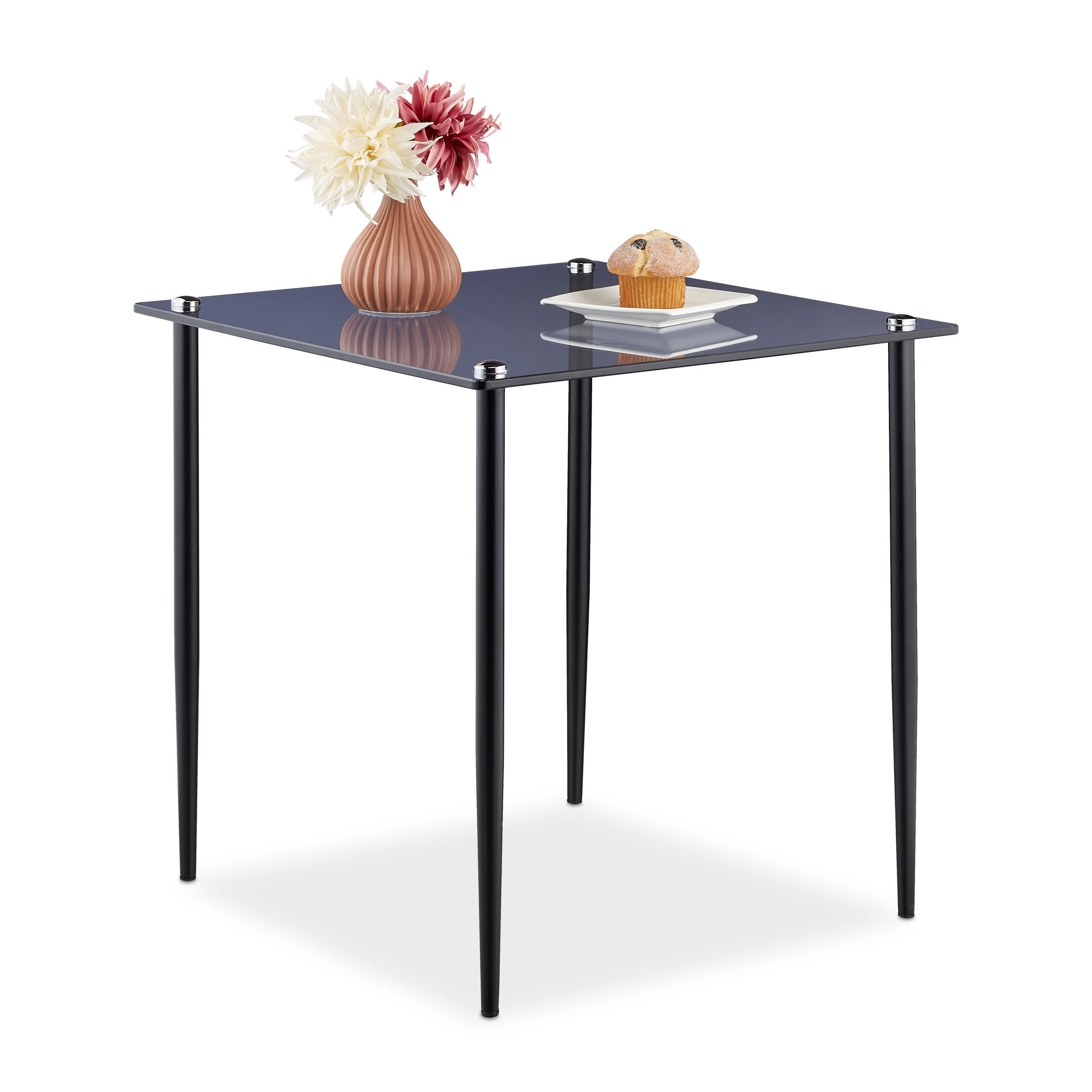 BEISTELLTISCH - Multicolor, Glas/Metall (50/50/50cm) - Relaxdays