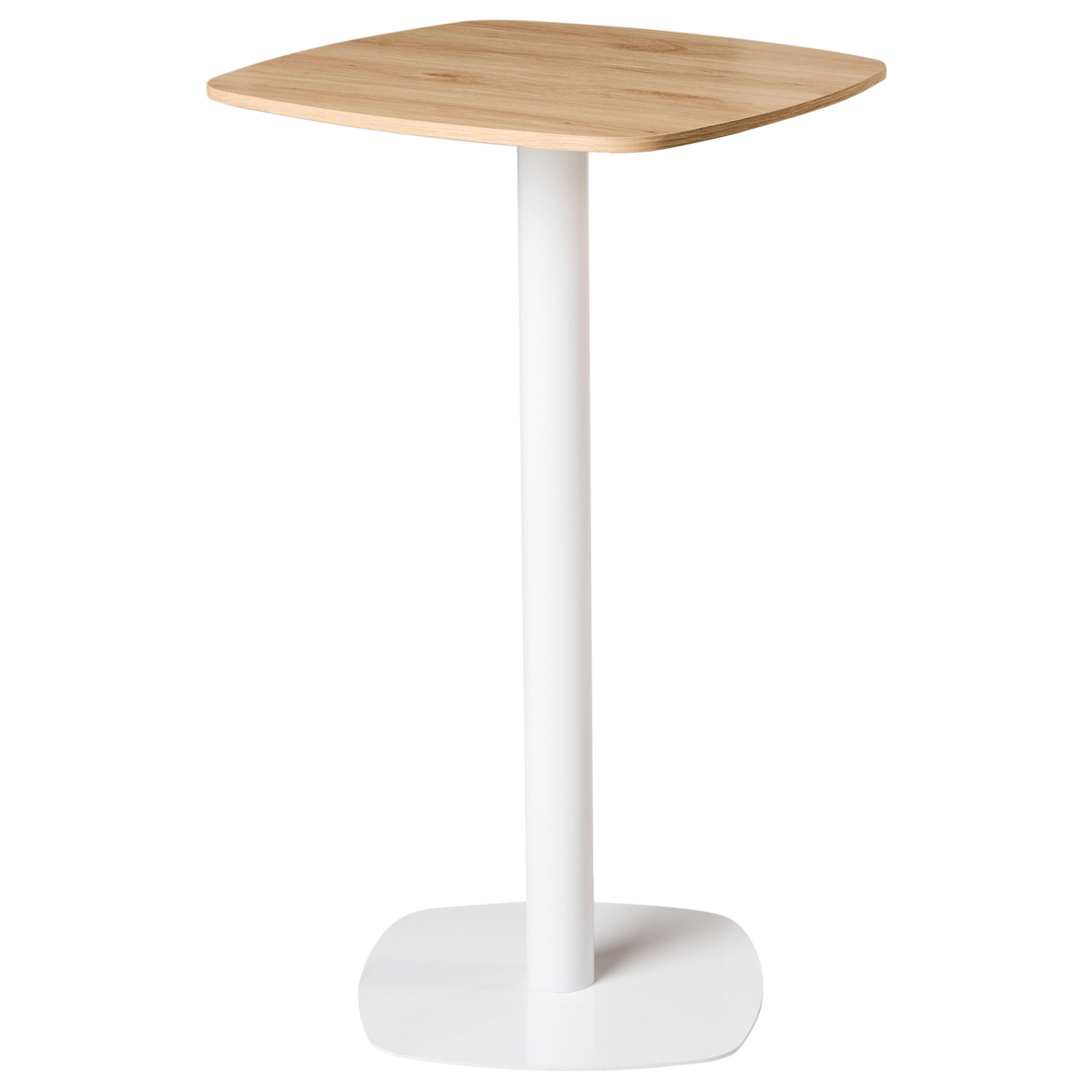 STEHTISCH Hellbraun/Weiß 60/60 cm Morella - Hellbraun, Holzwerkstoff (60/60/103cm) - Beliani
