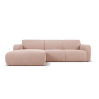 ECKSOFA links Molino aus Boucle puderrosa 4 Sitzplätze - Pink, Textil (170/250cm) - Micadoni
