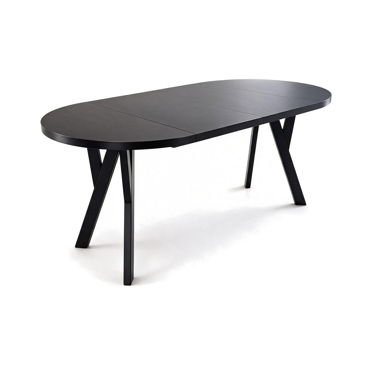 ESSTISCH ausziehbar rund 90-190 cm ATO Schwarz, Auszugstisch mit Einlegeplatte - Schwarz, Holzwerkstoff (90/90/77cm) - VENASI MÖBEL