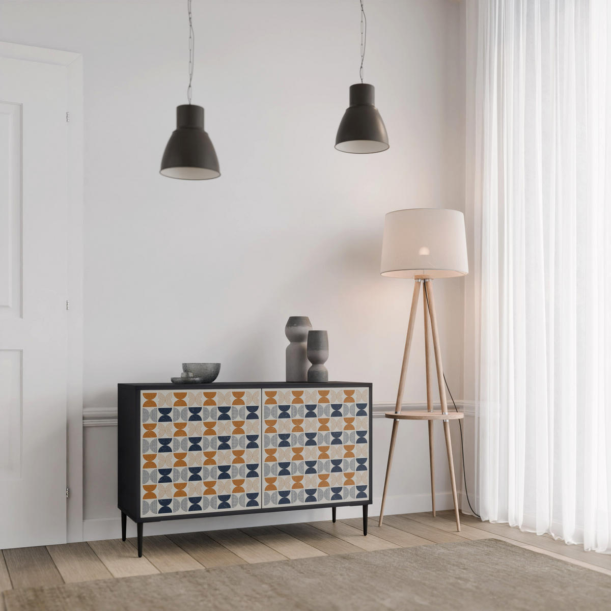 SIDEBOARD REFLECTION RANGE, Eicheneffekt, 111x42x77,5 cm, 2 Türen - Eichefarben/Buchefarben, Holzwerkstoff/Buchenholz (111/77.5/42cm) - SpaceRebels