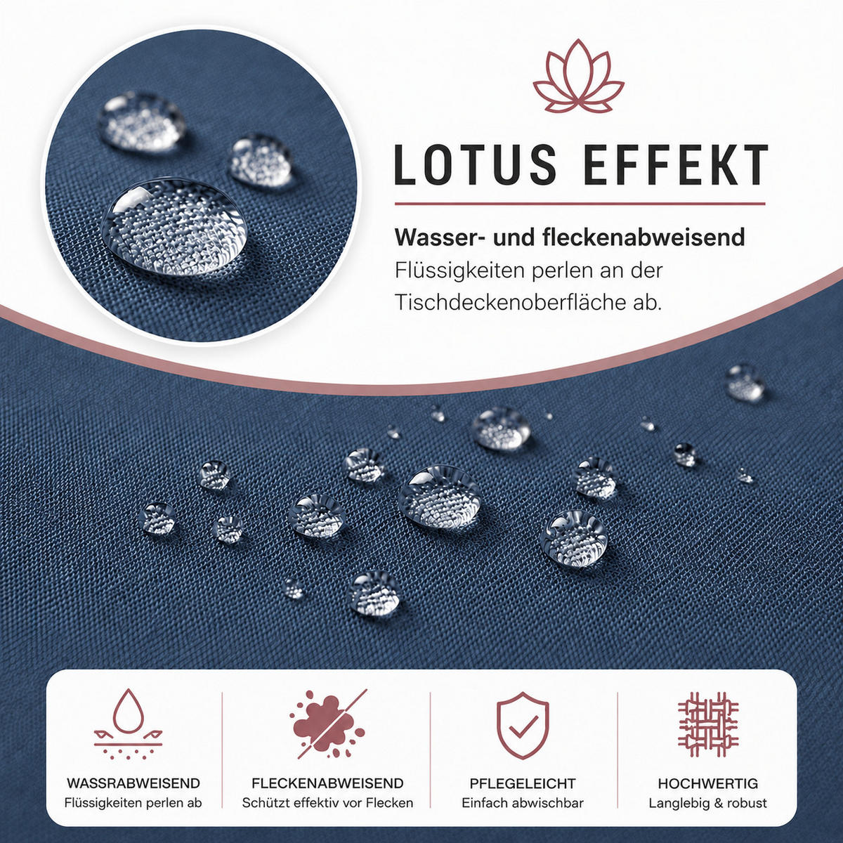 TISCHDECKE Leinenoptik 90/90 cm eckig blau - Blau, Kunststoff (90/90cm) - TiborTex