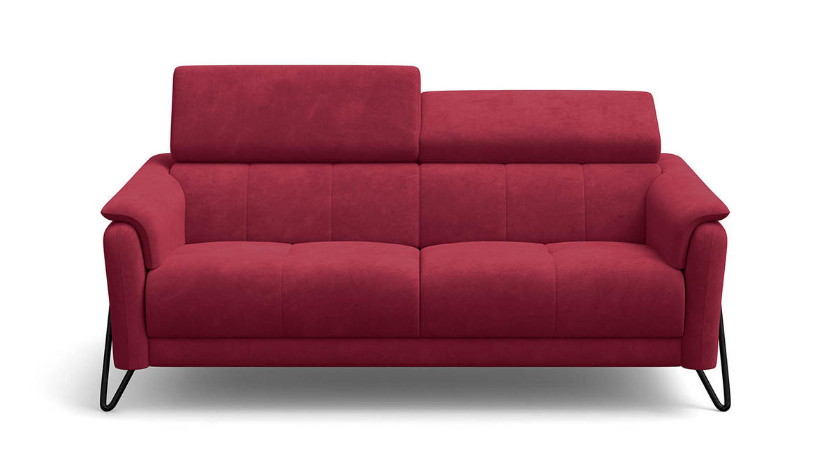SOFA RODEN 3-Sitzer, rostrot, Veloursstoff - Rot, Holz/Textil (194/82/103cm) - Wozimo
