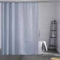 DUSCHVORHANG 180 x 180 cm Grau Blau Polyester wasserabweisend waschbar - Blau, Textil (180/180cm)