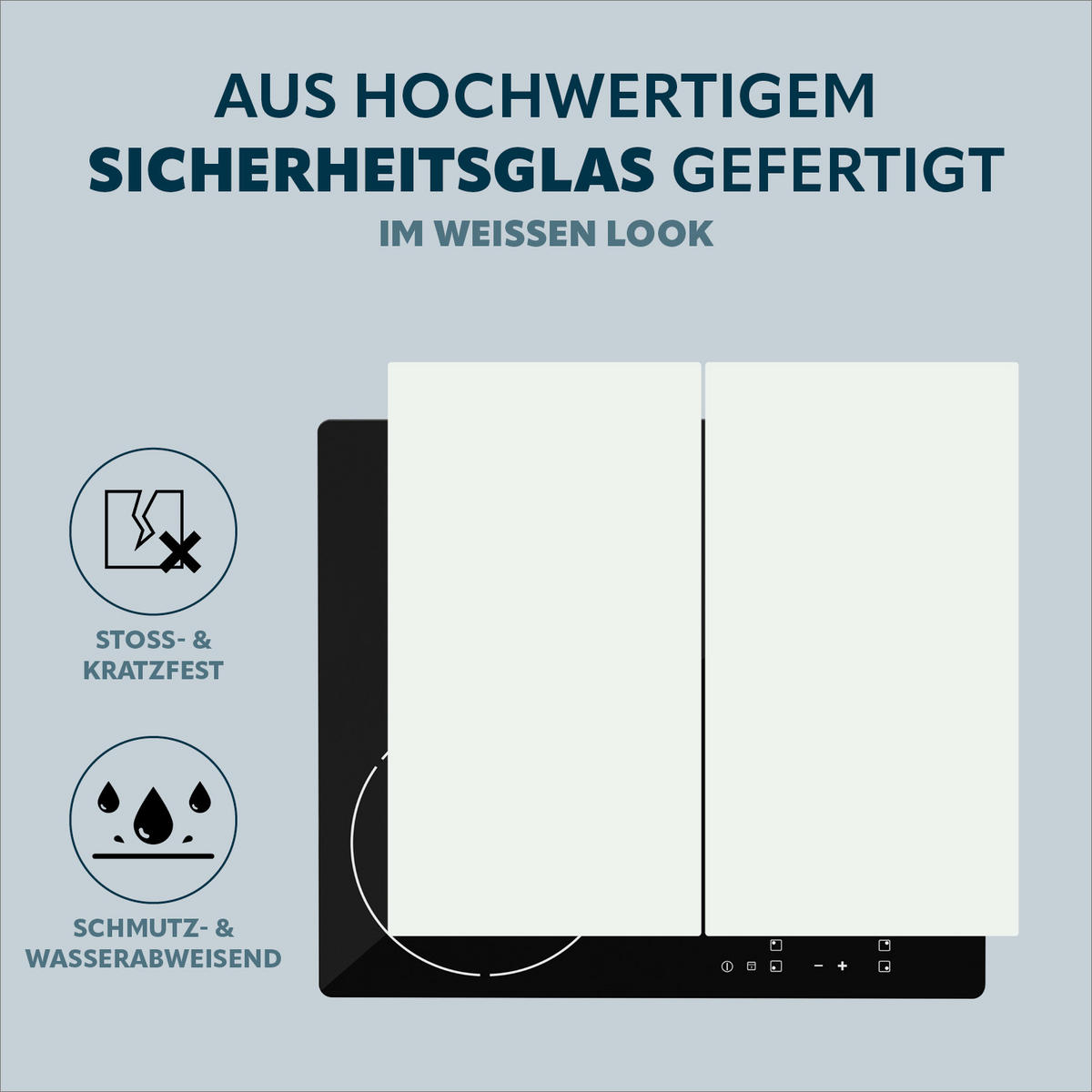 HERDABDECKPLATTE, weiß - Weiß, Glas (30/6/52cm) - bremermann