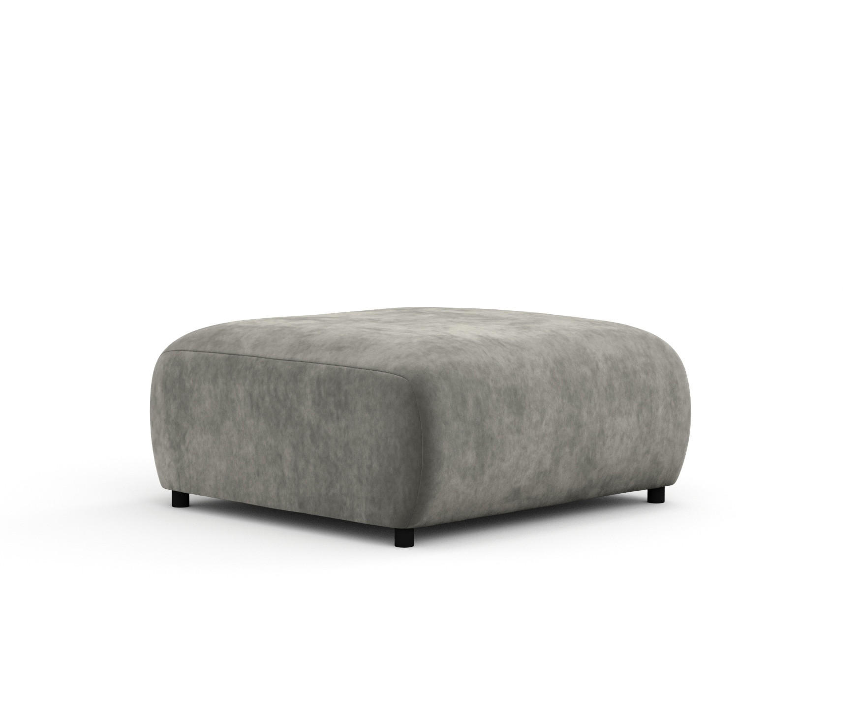 POUF S Zanzibar Grau Samtstoff - Schwarz/Grau, Holz/Holzwerkstoff (88/37/88cm) - Maison de Reve