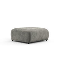 POUF S Zanzibar Grau Samtstoff - Schwarz/Grau, Holz/Holzwerkstoff (88/37/88cm) - Maison de Reve