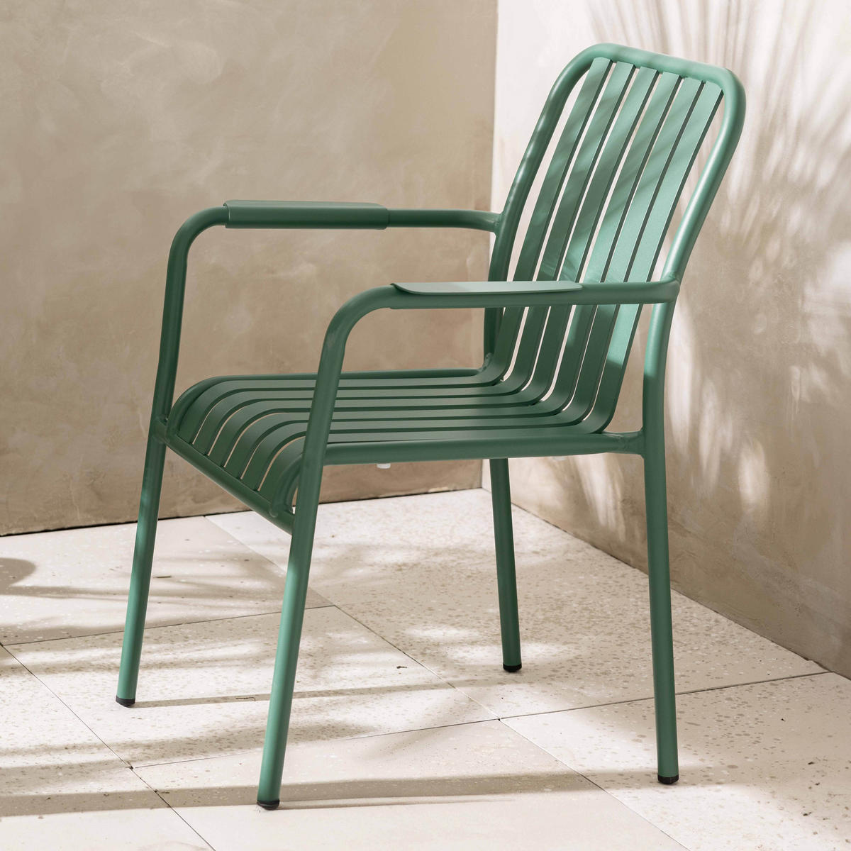 GARTENSTUHL, Grün - Grün, Metall (62/85/61cm) - Oviala