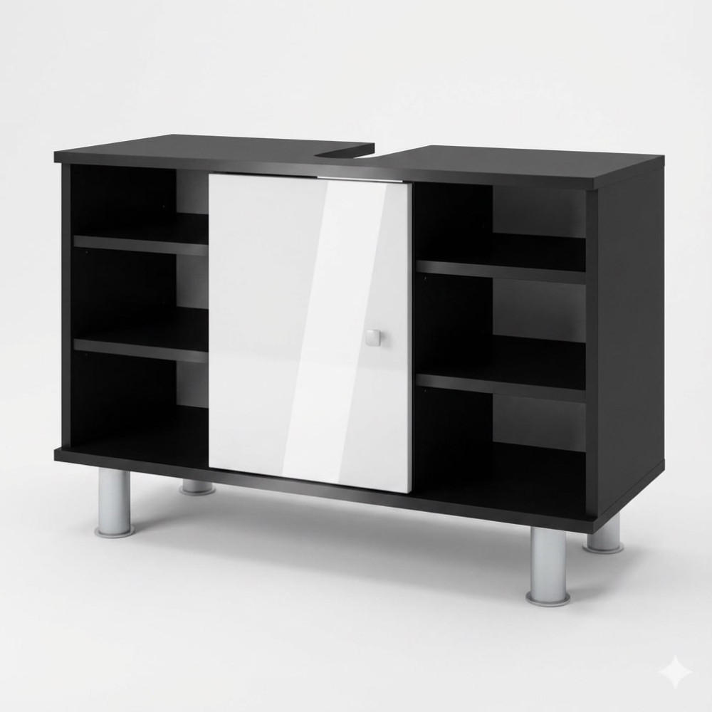 Vicco TOALETNÍ SKŘÍŇKA PRO UMYVADLO Fynn Antracit/bílý vysoký lesk 80 x 54 cm se 6 policemi